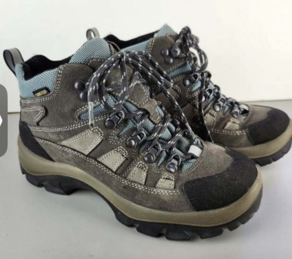 L.L. Bean Cresta Hiking Boots Gore-Tex Italian Leather Slate Blue Womens Sz 8.5